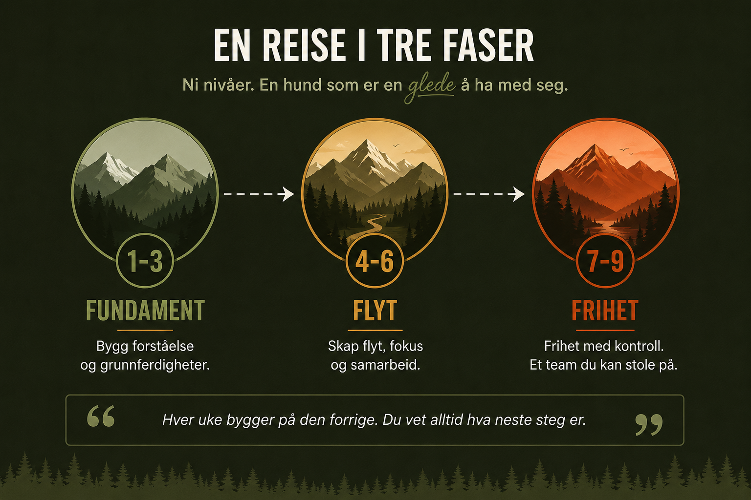 Tre faser — Fundament, Flyt, Frihet